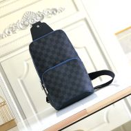 Louis Vuitton Avenue Slingbag In Damier Azur Canvas N40008 Black/Blue