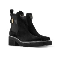 Louis Vuitton LV Beaubourg Chelsea Boots Women Suede 1ACKCP Black