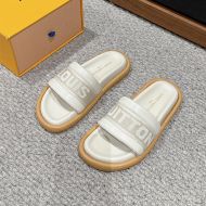 Louis Vuitton Bliss Comfort Slides Women Leather And Textile White