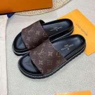 Louis Vuitton Bliss Comfort Slides Unisex Monogram Leather Brown