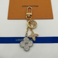 Louis Vuitton Blooming Flowers Keyring In Metal with Crystals Gold