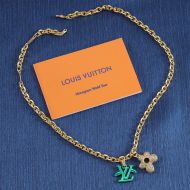 Louis Vuitton LV Blooming Necklace In Metal with Crystals M01867 Gold