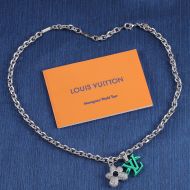 Louis Vuitton LV Blooming Necklace In Metal with Crystals M01867 Silver