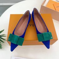 Louis Vuitton Blossom Flat Ballerinas Women Suede Blue