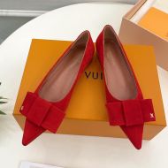 Louis Vuitton Blossom Flat Ballerinas Women Suede Red