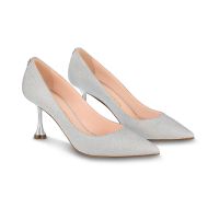 Louis Vuitton Blossom Pumps Women Textile Silver