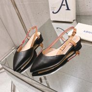 Louis Vuitton Blossom Slingback Flat Ballerinas Women Calf Leather Black