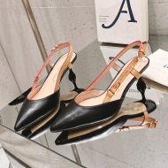 Louis Vuitton Blossom Slingback Pumps Women Calf Leather Black