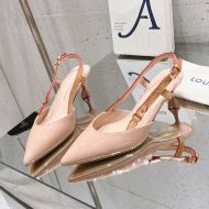 Louis Vuitton Blossom Slingback Pumps Women Patent Leather Pink