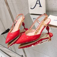 Louis Vuitton Blossom Slingback Pumps Women Patent Leather Red