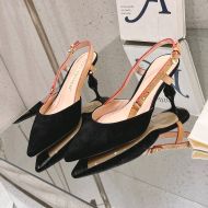 Louis Vuitton Blossom Slingback Pumps Women Suede Black