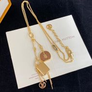 Louis Vuitton Boite Chapeau Necklace In Metal Gold