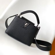 Louis Vuitton Capucines Mini Handbag In Taurillon Leather M55985 Black/Silver