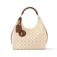 Louis Vuitton Carmel Hobo Bag In Monogram Perforated Calfskin M53188 Beige