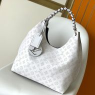 Louis Vuitton Carmel Hobo Bag In Monogram Perforated Calfskin M53188 White