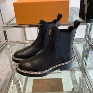 Louis Vuitton LV Chelsea Boots Women Calf Leather Black