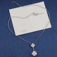 Louis Vuitton Color Blossom Necklace In Metal with Pearl and Diamond Q94355 Silver