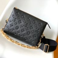 Louis Vuitton Coussin PM Handbag In Monogram Embossed Puffy Lambskin M57790 Black/gold