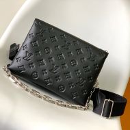 Louis Vuitton Coussin PM Handbag In Monogram Embossed Puffy Lambskin M21198 Black/Silver