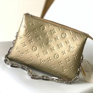 Louis Vuitton Coussin PM Handbag In Monogram Embossed Puffy Lambskin M59278 Gold