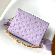 Louis Vuitton Coussin PM Handbag In Monogram Embossed Puffy Lambskin M21439 Purple