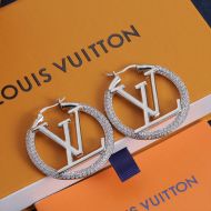 Louis Vuitton Louise GM Earrings In Metal with Crystals Silver