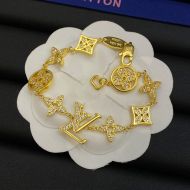 Louis Vuitton Idylle Blossom Monogram Bracelet In Metal with Crystals Gold