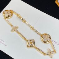 Louis Vuitton Diamond Blossom Bracelet In Metal with Crystals Gold