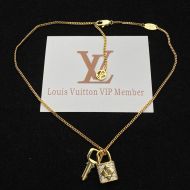 Louis Vuitton LV Padlock Necklace In Metal with Crystals Gold