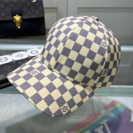 Louis Vuitton Baseball Cap In Checkerboard Cotton Beige