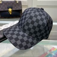 Louis Vuitton Baseball Cap In Checkerboard Cotton Black