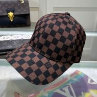 Louis Vuitton Baseball Cap In Checkerboard Cotton Brown