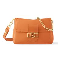 Louis Vuitton Dauphine Soft MM Handbag In Calfskin M25048 Orange