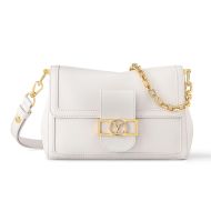 Louis Vuitton Dauphine Soft MM Handbag In Calfskin M25050 White