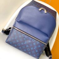 Louis Vuitton Discovery Backpack PM In Taiga Leather And Monogram Canvas M30229 Blue