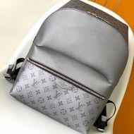 Louis Vuitton Discovery Backpack PM In Taiga Leather And Monogram Canvas M30835 Silver