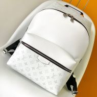 Louis Vuitton Discovery Backpack PM In Taiga Leather And Monogram Canvas M30953 White