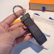 Louis Vuitton Dragonne Keyring In Monogram Leather M65221 Black