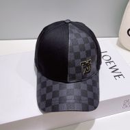 Louis Vuitton LV Signature Baseball Cap In Cotton and Checkerboard Canvas Black