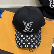 Louis Vuitton LV Signature Baseball Cap In Cotton with Monogram Visor Black