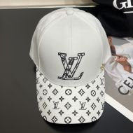 Louis Vuitton LV Signature Baseball Cap In Cotton with Monogram Visor White