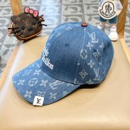 Louis Vuitton LV Logo Baseball Cap In Monogram Denim Blue