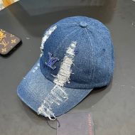 Louis Vuitton Enamel LV Iconic Baseball Cap In Worn Denim Navy Blue