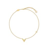 Louis Vuitton Essential V Necklace In Metal M00857 Gold