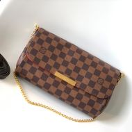 Louis Vuitton Favorite MM Handbag In Damier Azur Canvas N41129 Brown