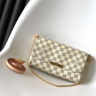 Louis Vuitton Favorite MM Handbag In Damier Azur Canvas N41275 White