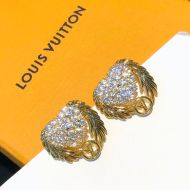 Louis Vuitton Angel Love Stud Earrings In Metal with Crystals Gold