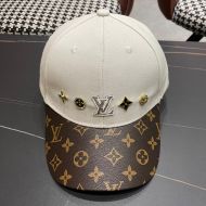 Louis Vuitton Glitter LV Iconic Monograms Baseball Cap In Cotton with Monogram Leather Visor Beige