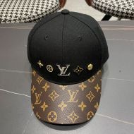 Louis Vuitton Glitter LV Iconic Monograms Baseball Cap In Cotton with Monogram Leather Visor Black