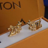 Louis Vuitton LV Gram Earrings In Metal with Crystals M01264 Gold